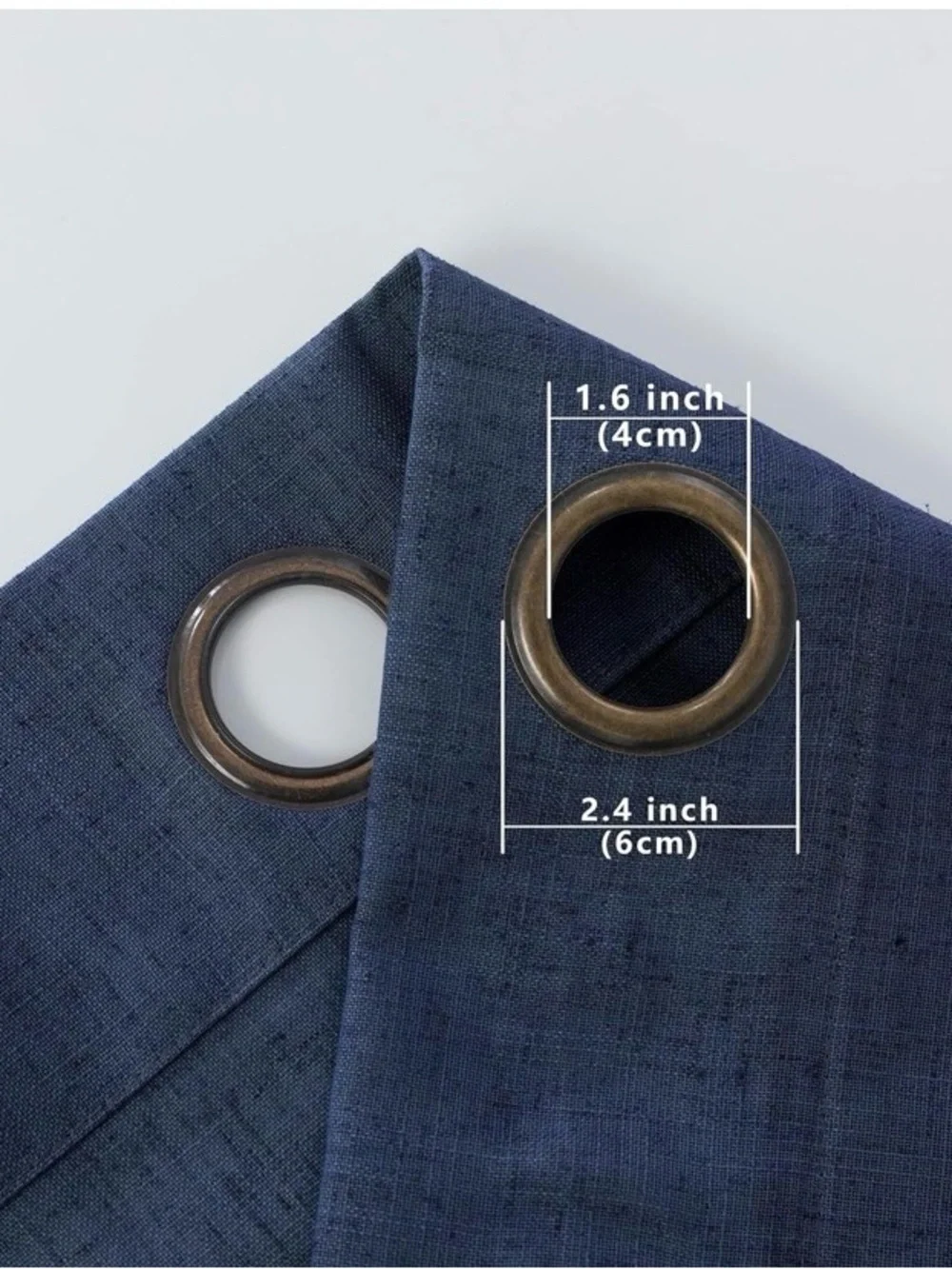 KOUFALL Navy Blue Linen Blend Curtains 52x96 Grommet 2 Panels Light Filtering